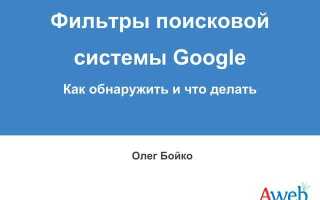 Как вывести сайт из под фильтра google