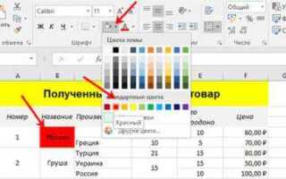 Как в excel заменить цвет ячеек на другой
