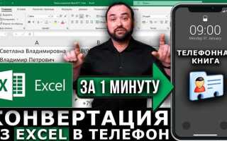 Как vcard перевести в excel
