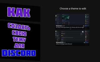 Как сделать свою тему в better discord