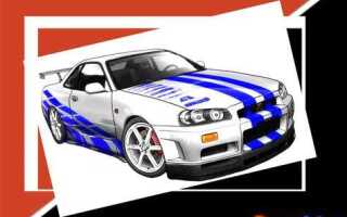 Как нарисовать nissan skyline r34