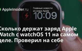 Сколько apple watch держат заряд