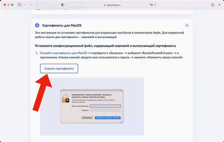 Выбор доверия при установке сертификата