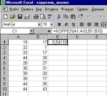 Использование диаграммы рассеяния для визуализации корреляции
