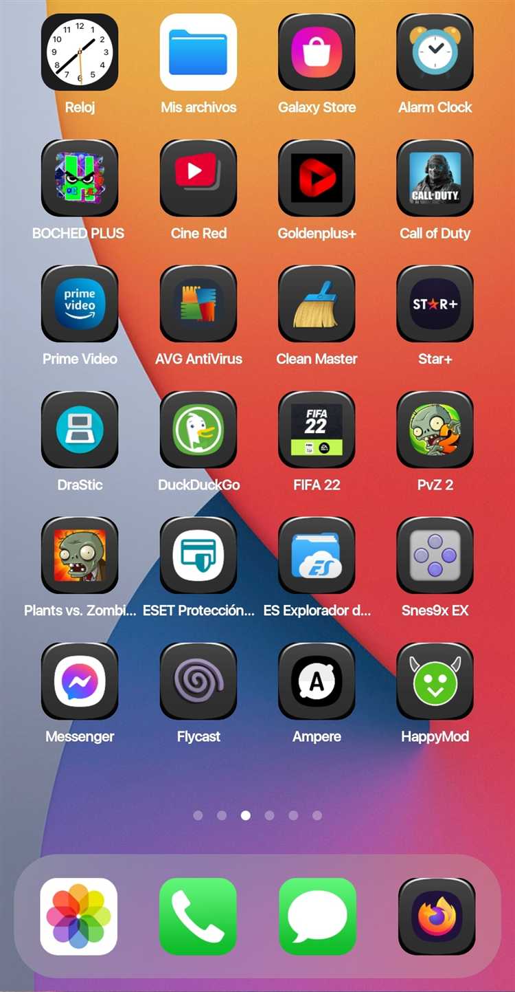 Настройка интерфейса после установки iOS Launcher 15