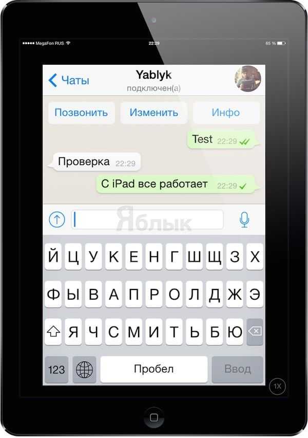 Проверка совместимости iPad с WhatsApp