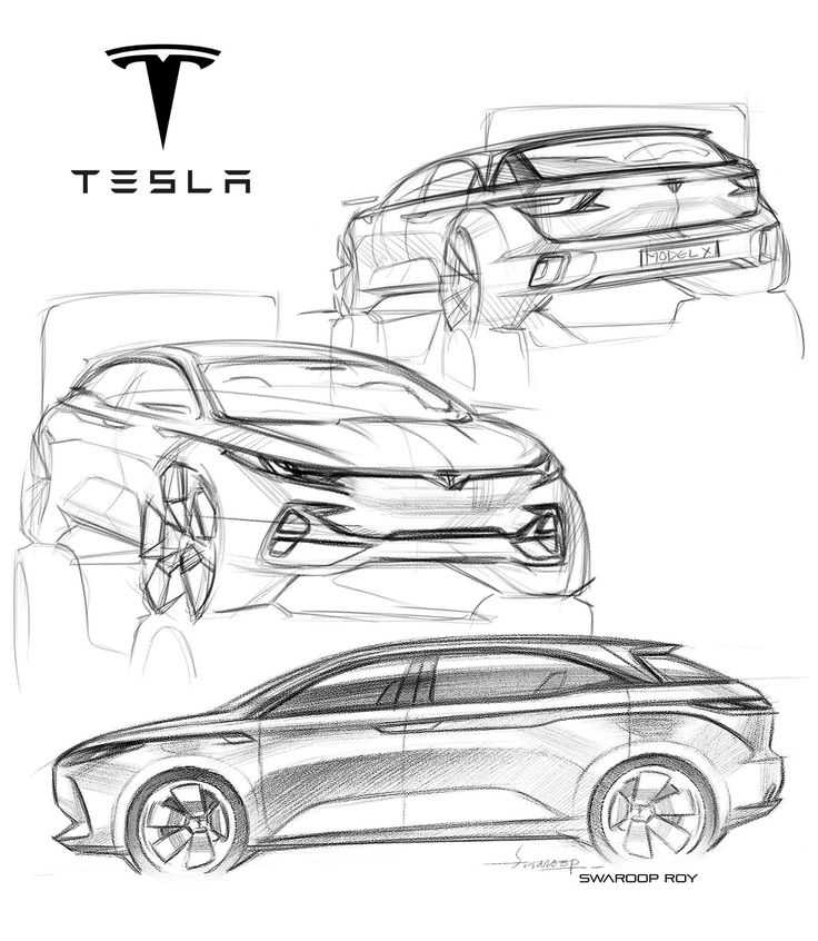 Как нарисовать tesla model x